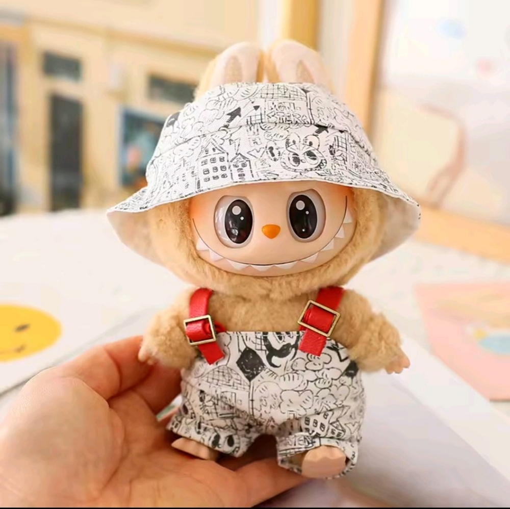 NIP Labubu Overalls & Hat Outfit